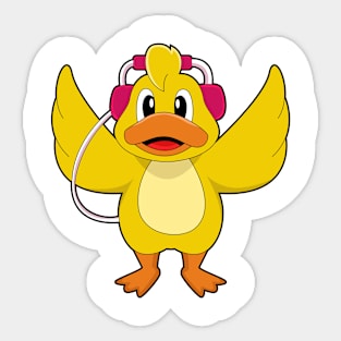 Duck Headphone Music Sticker